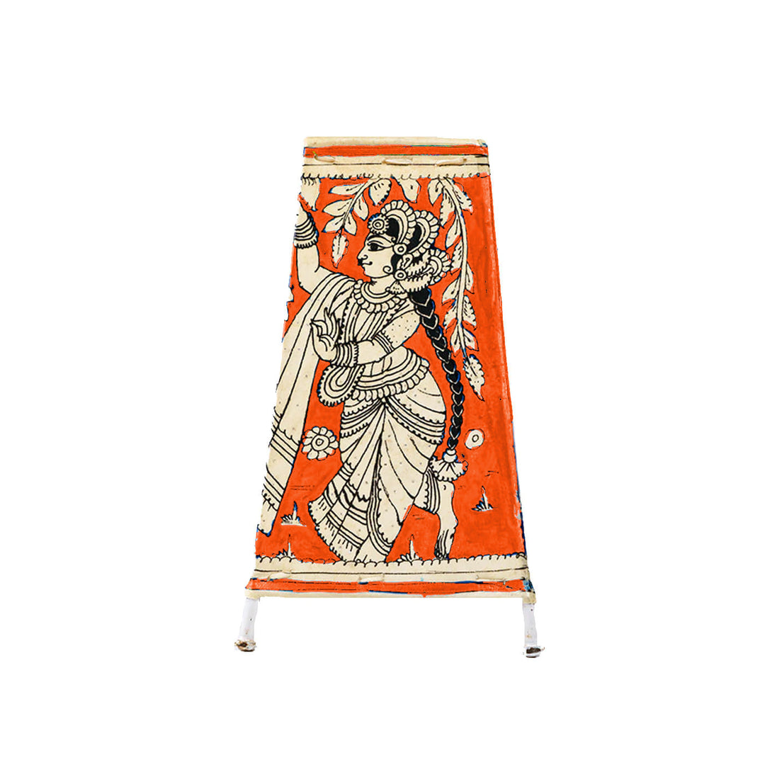 9 inch | Krishna Hand Painted Tholu Bommalata Medium Tabletop Lamp