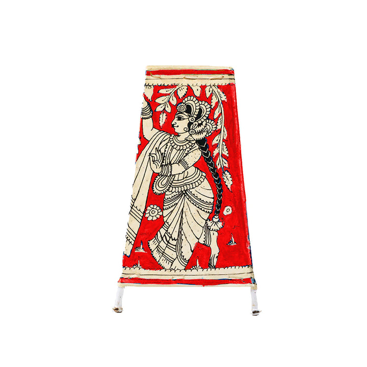 9 inch | Krishna Hand Painted Tholu Bommalata Medium Tabletop Lamp