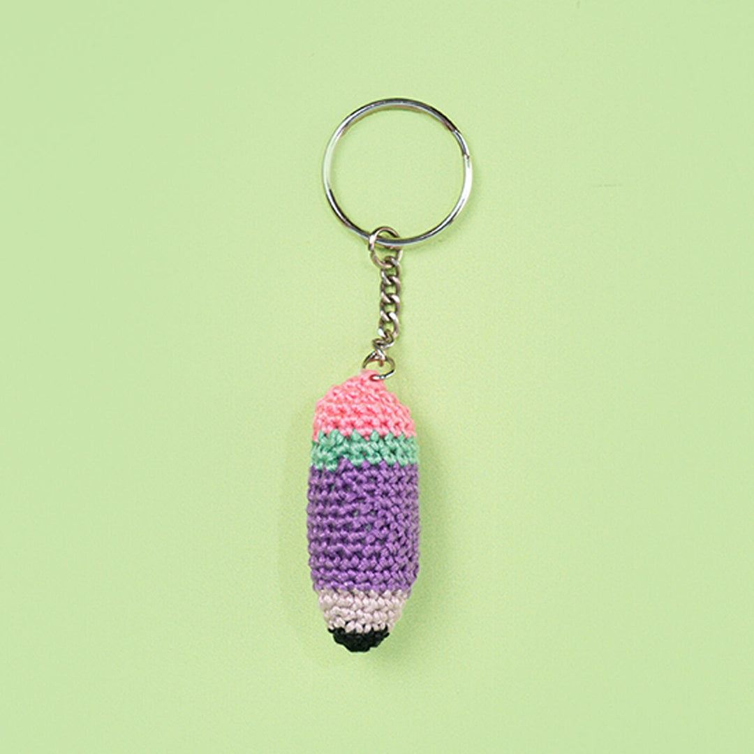 Handmade Crochet Pencil Keychain