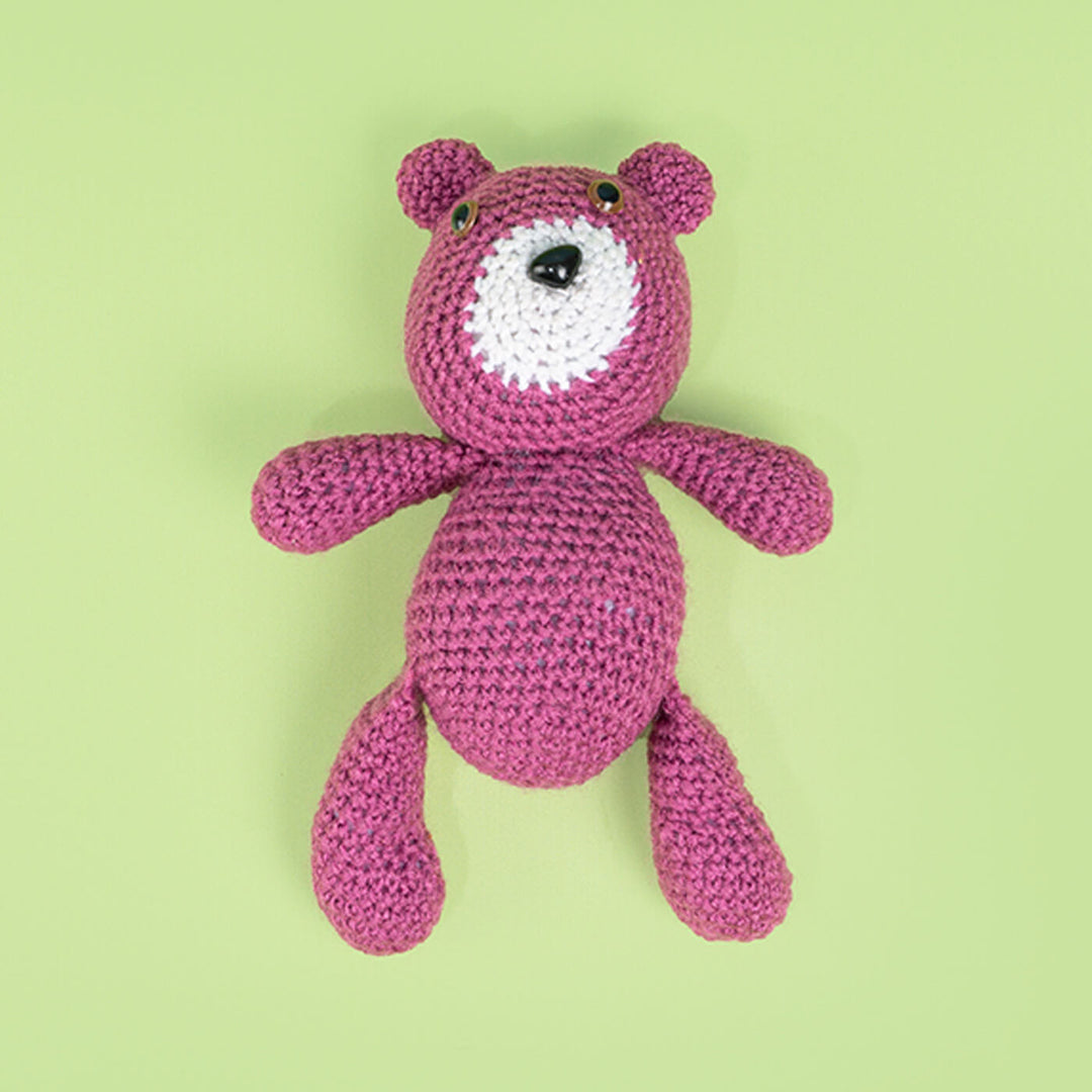 Handmade Crochet Purple Teddy Bear