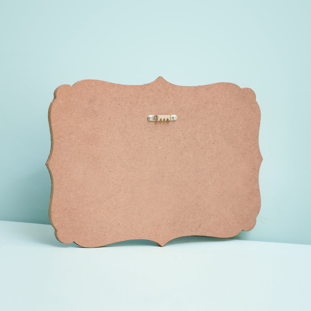 Handpainted Victorian Rectangle Space Theme Kids Name Plate - Back View with Hanging Hardware