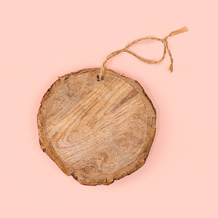 Orange Sunset Mango Wood Bark Wall Decor