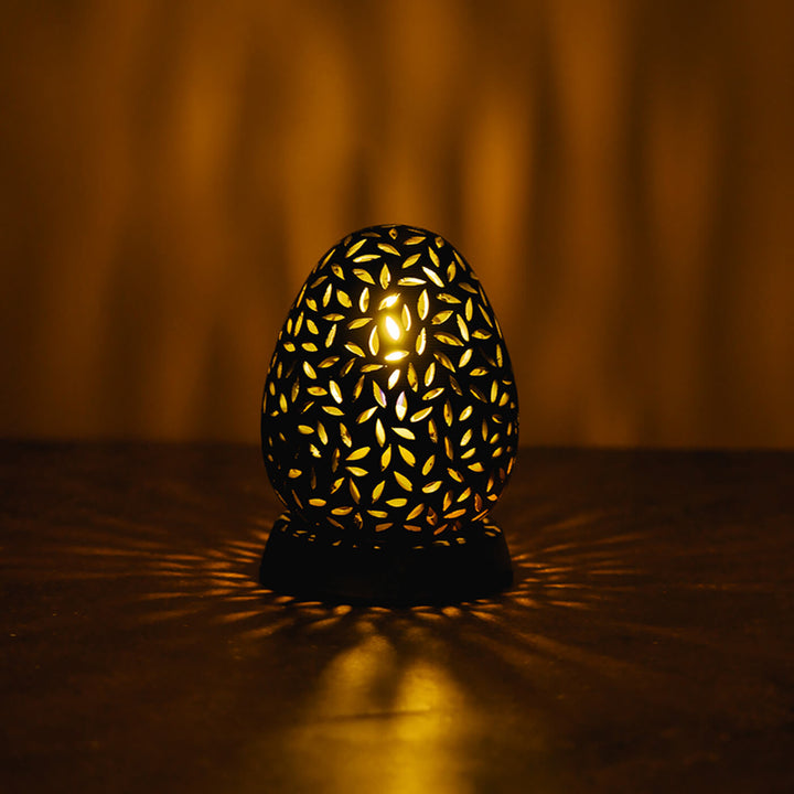 Handcrafted Terracotta Oval Leaf Cut Tealight Holder