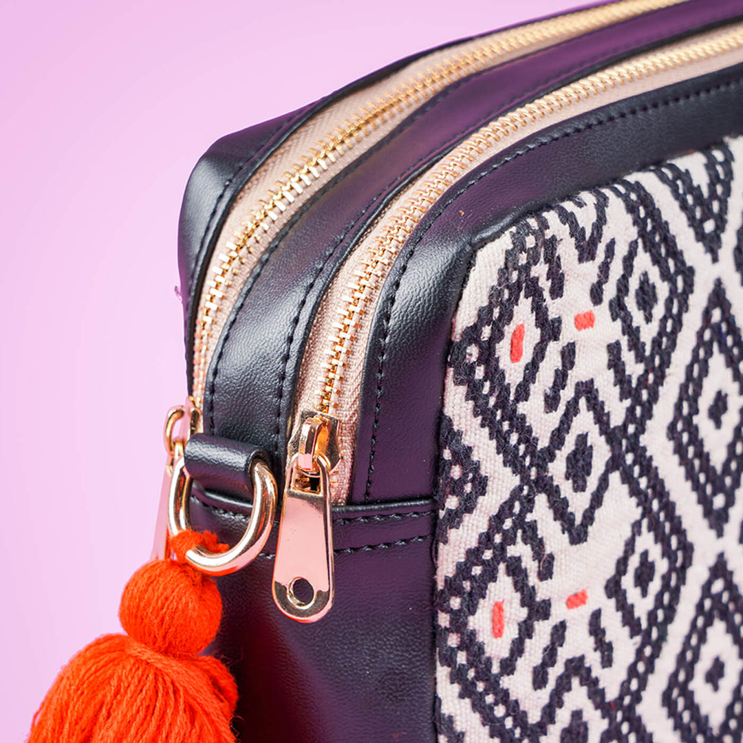 Black Sling Bag with Personalized Photo