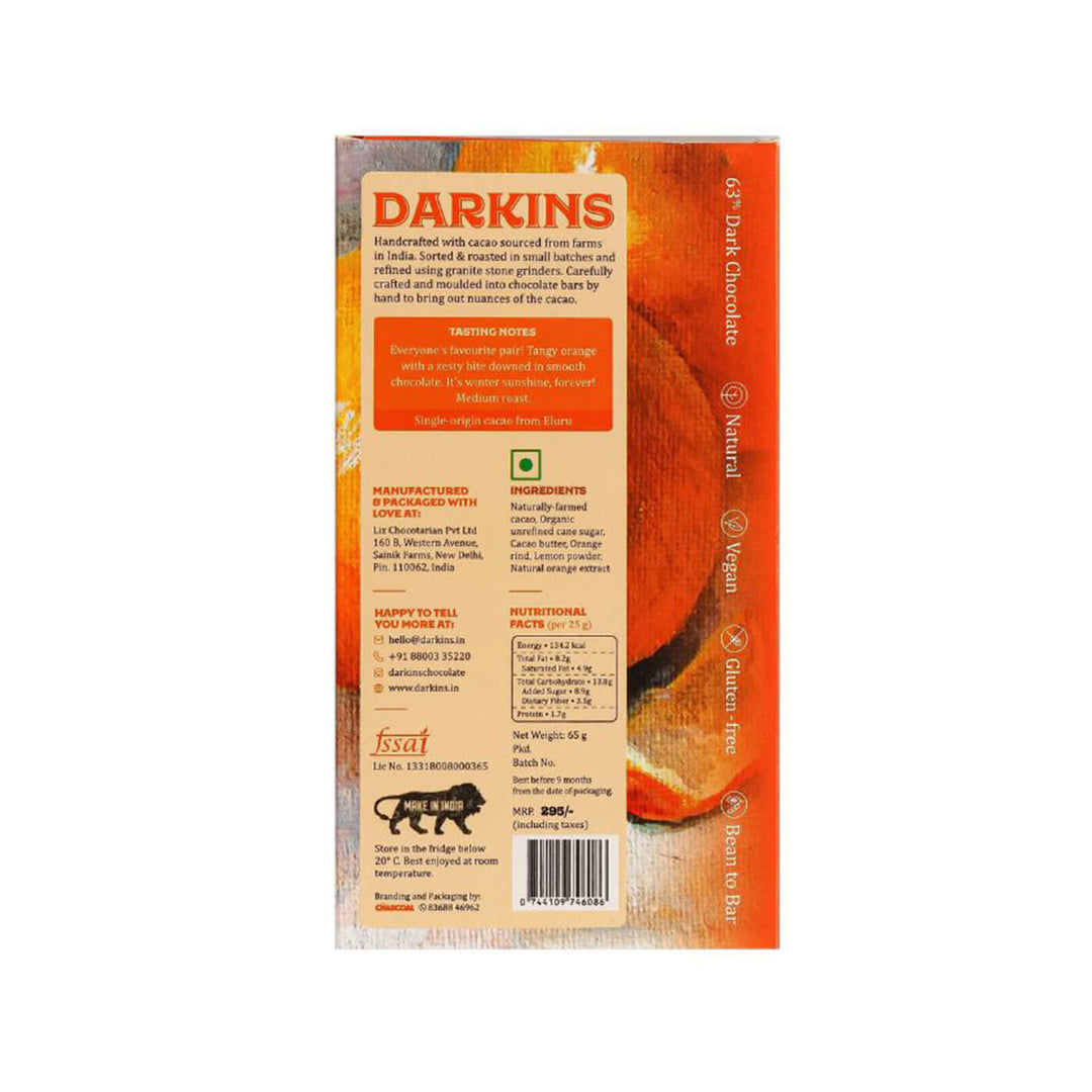 Vegan & Gluten Free| 63% Vegan & Gluten Free Dark Chocolate with Orange