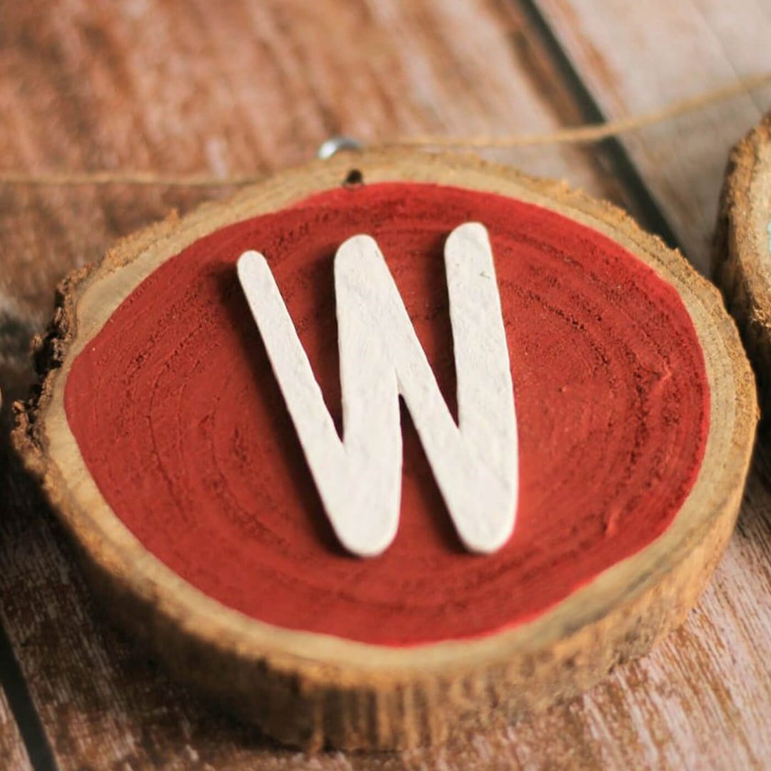 28 In | Happy Diwali Teak Wood Bark Coaster Bunting