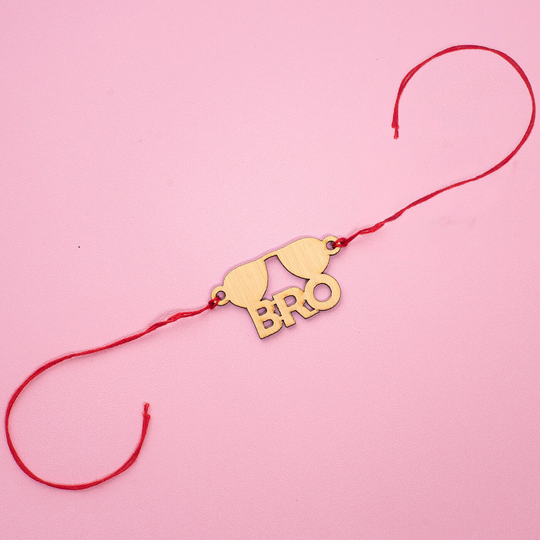 Aviators Bro Mdf Rakhi - Flat Lay Front View