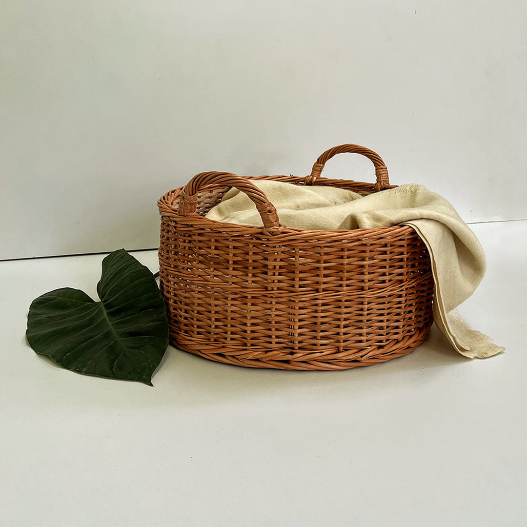 Handwoven Wicker Peony Basket