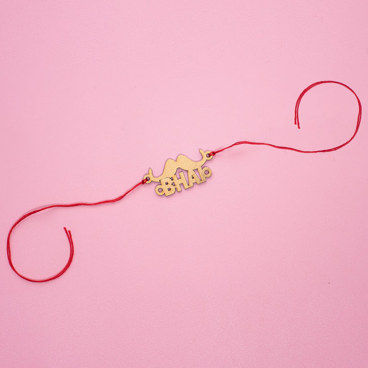 Mustache Bhai Mdf Rakhi - Full Length Laid Flat