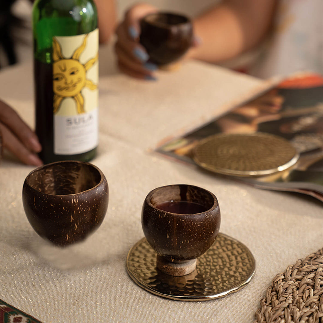 Personalized Coconut Shell Shot Glasses - Set of 4