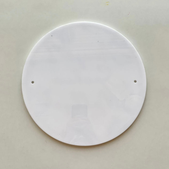 Personalised Acrylic Floral Round Nameplate - Flat Lay Front View with Hanging Holes