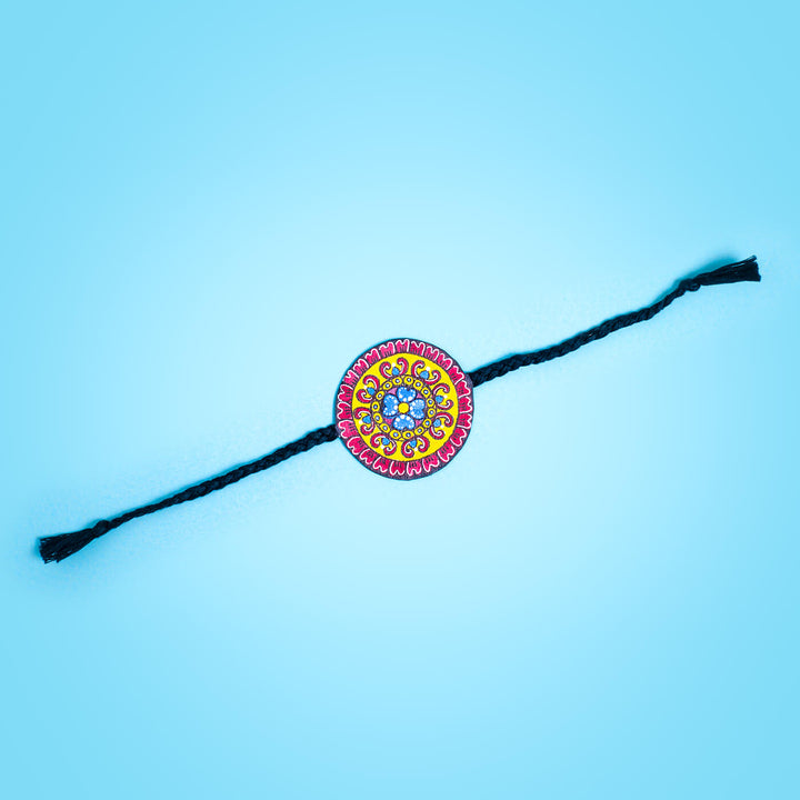 Hand Painted Seed Rakhi Black - Front View