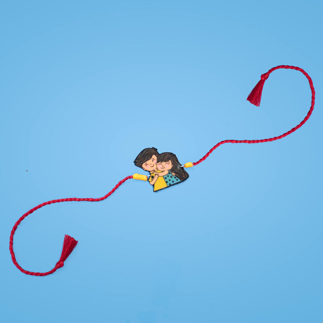 Sibling Illustration Rakhi Type 4 - Full Rakhi with Thread