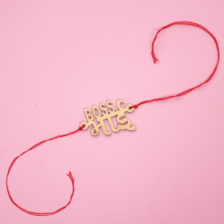 Boss Bhai Mdf Rakhi - Full bracelet with extended strings