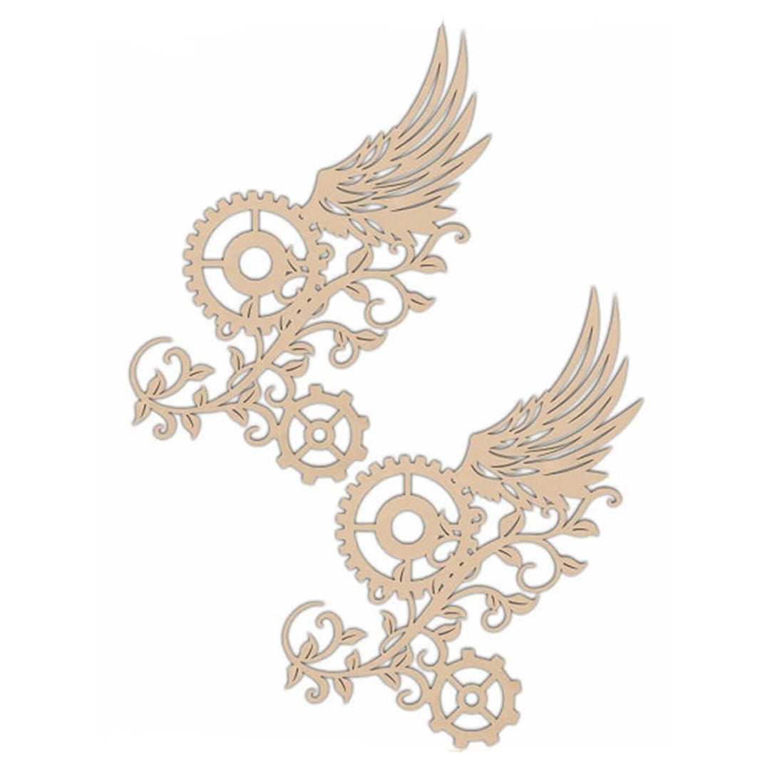 Ready to Decorate Wooden Cutouts - Floral Gear Keys