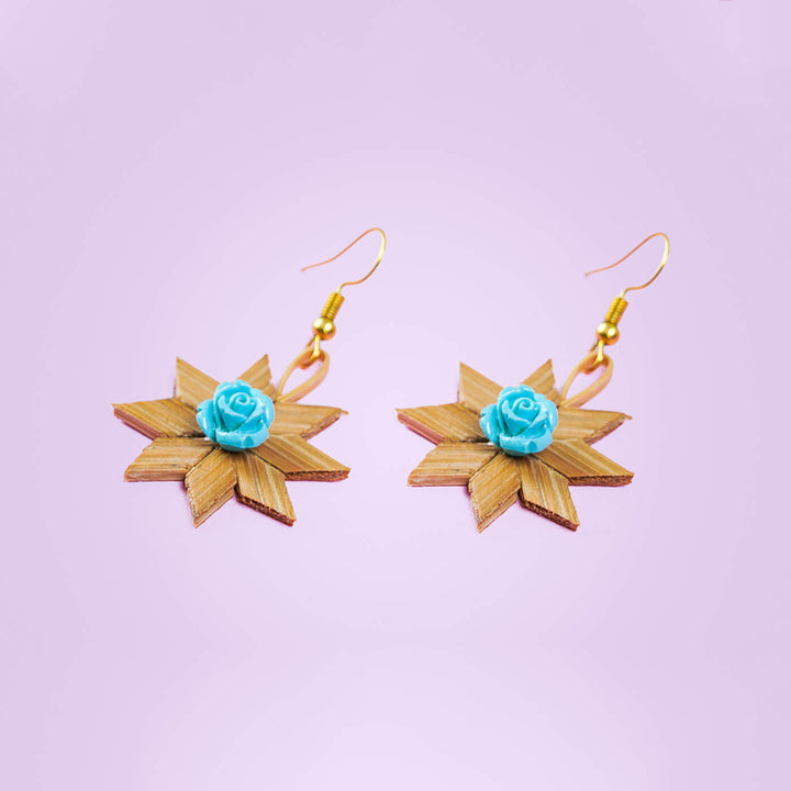 Star-Shaped Handcrafted Bamboo Earrings