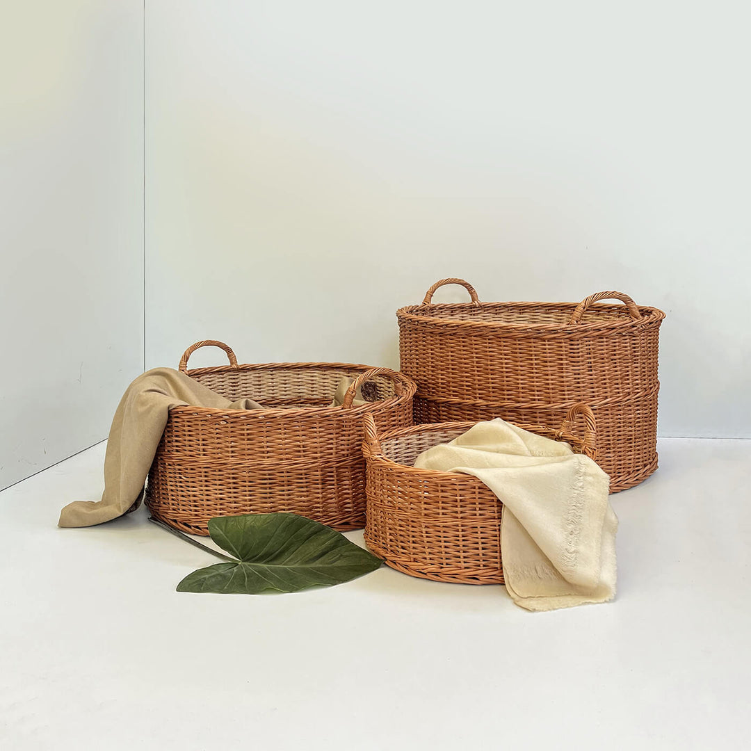 Handwoven Wicker Peony Basket