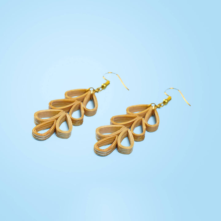 Grape-Shaped Handcrafted Bamboo Earrings