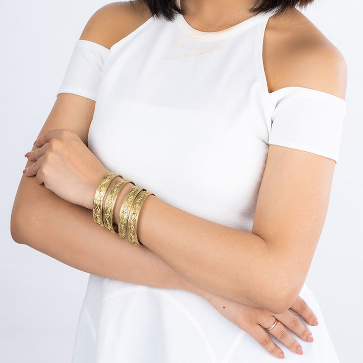 Dokra Geometric Brass Bangle