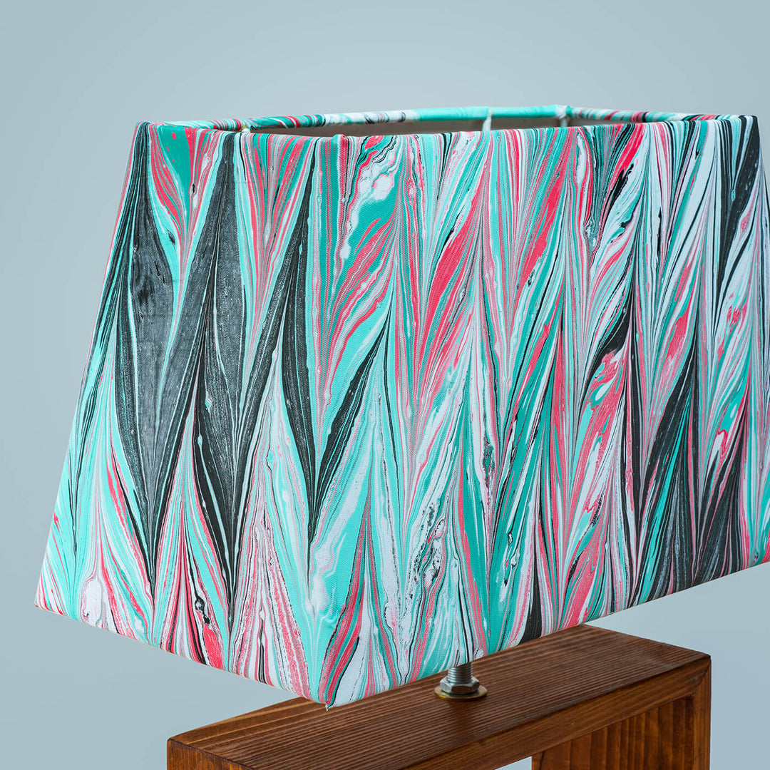 Marbled Fabric Rectangle Empire Lamp