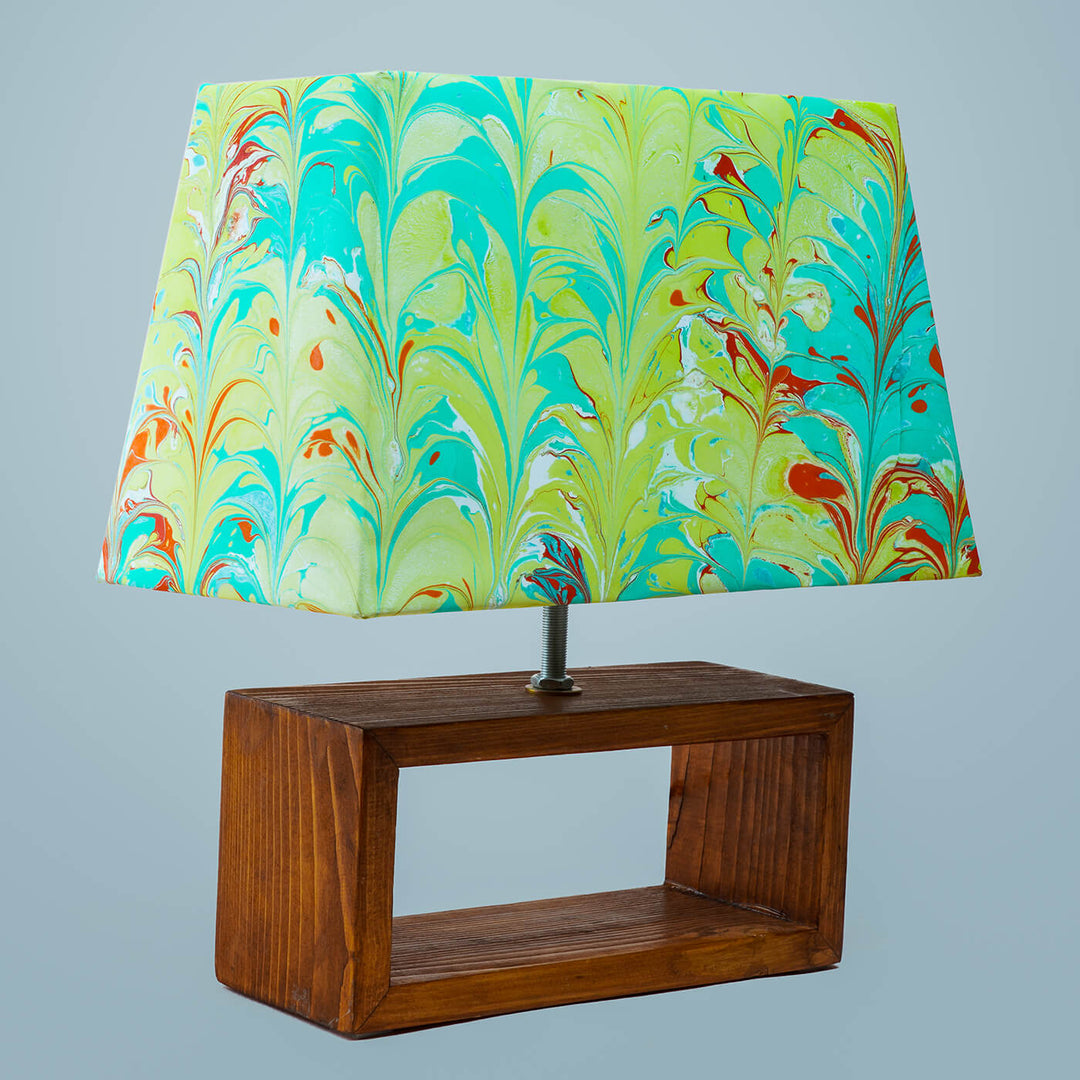 Marbled Fabric Rectangle Empire Lamp