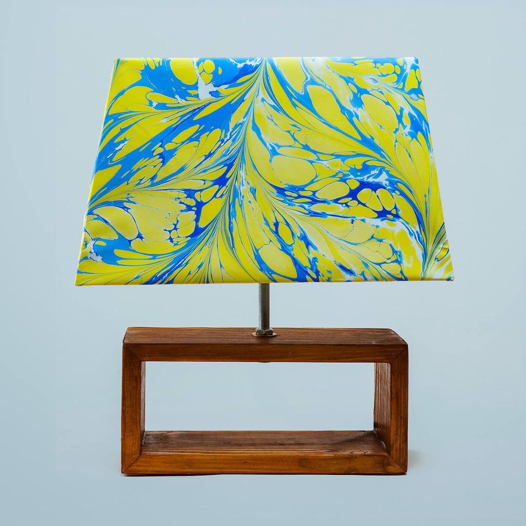 Marbled Fabric Rectangle Empire Lamp