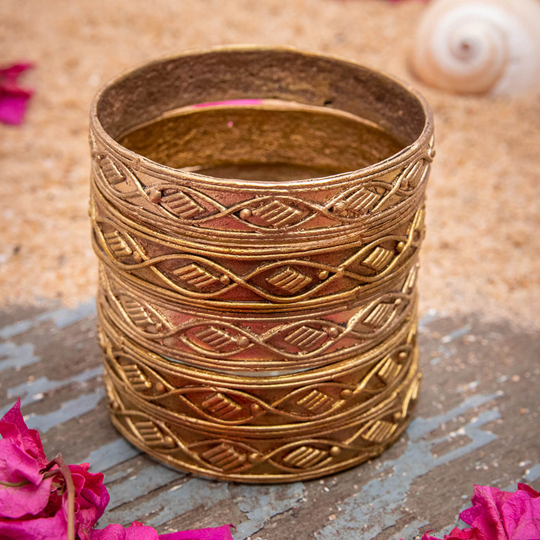 Dokra Geometric Brass Bangle