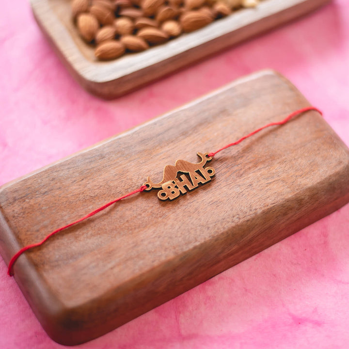 Classic Bhai Rakhi - Styled on wooden block