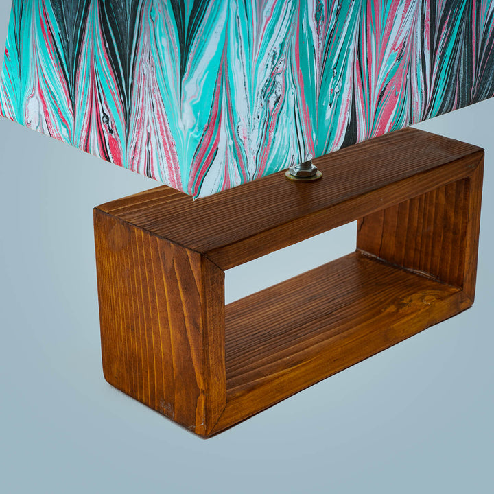 Marbled Fabric Rectangle Empire Lamp