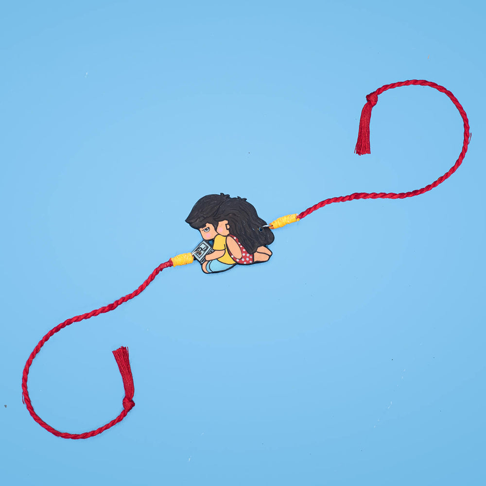 Sibling Illustration Rakhi Type 1 - Flat Lay View