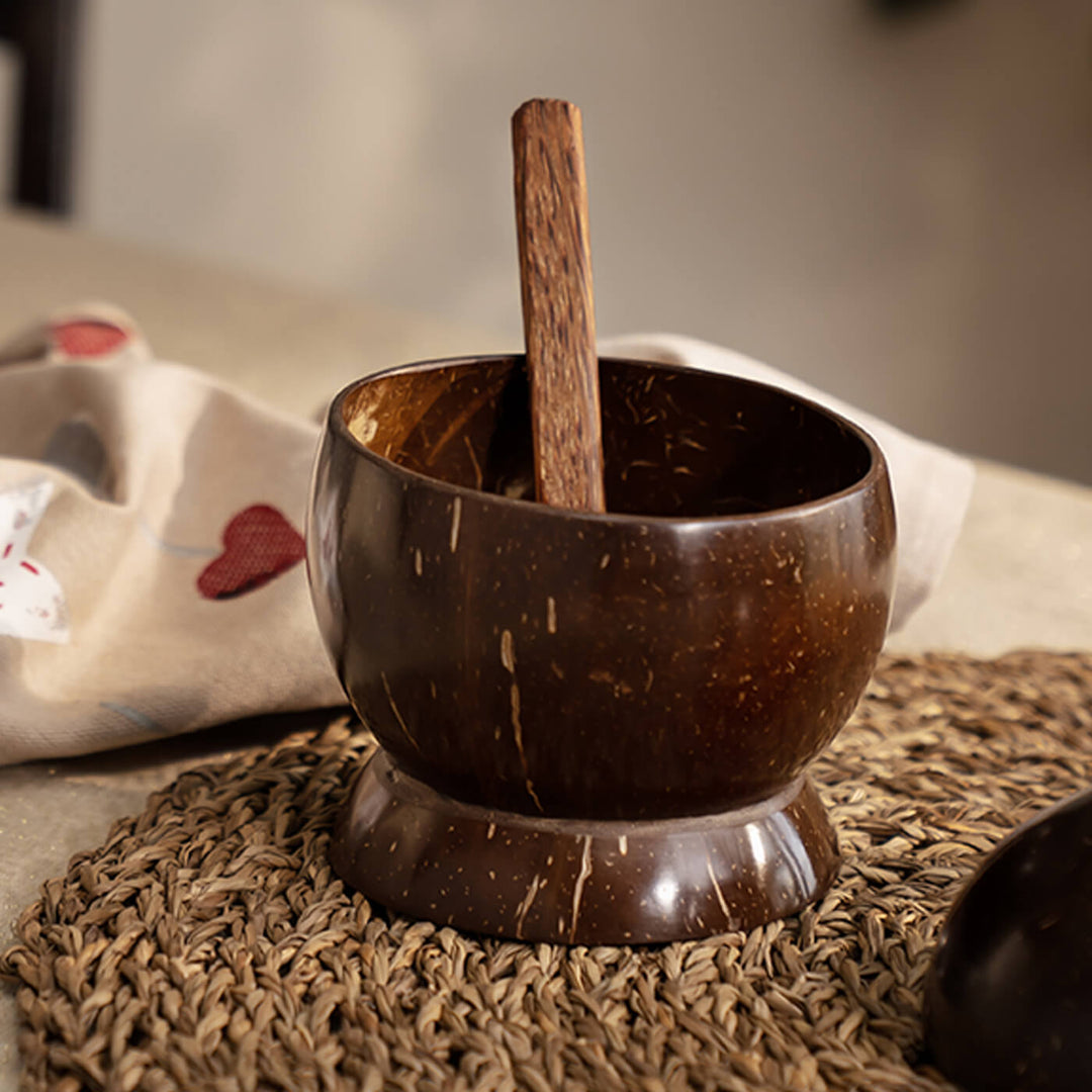 Coconut Shell Soup Bowl an Spoon