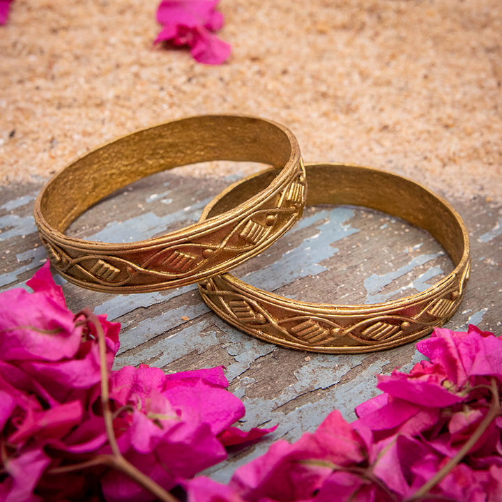 Dokra Geometric Brass Bangle
