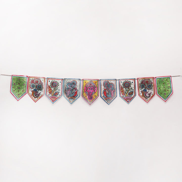 37 In | Hand-painted Shubh Ganesha Long Toran Puppet Hanging