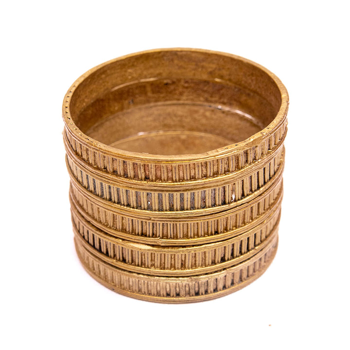 Dokra Stripe Brass Bangle