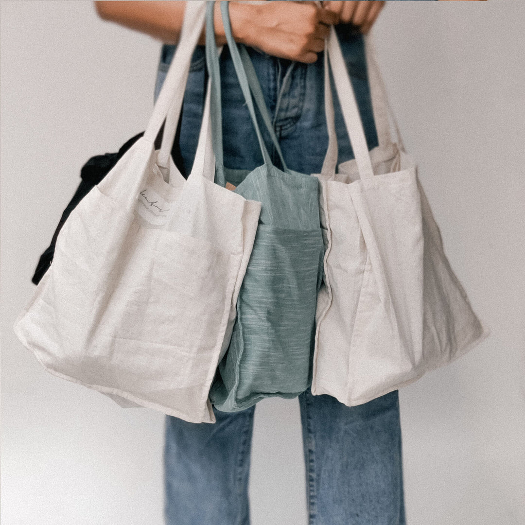 Premium Linen Tote Bag - Black