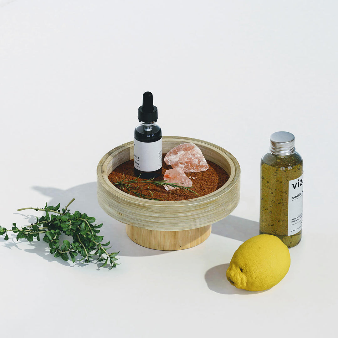 Bamboo Round Podium Small Tray