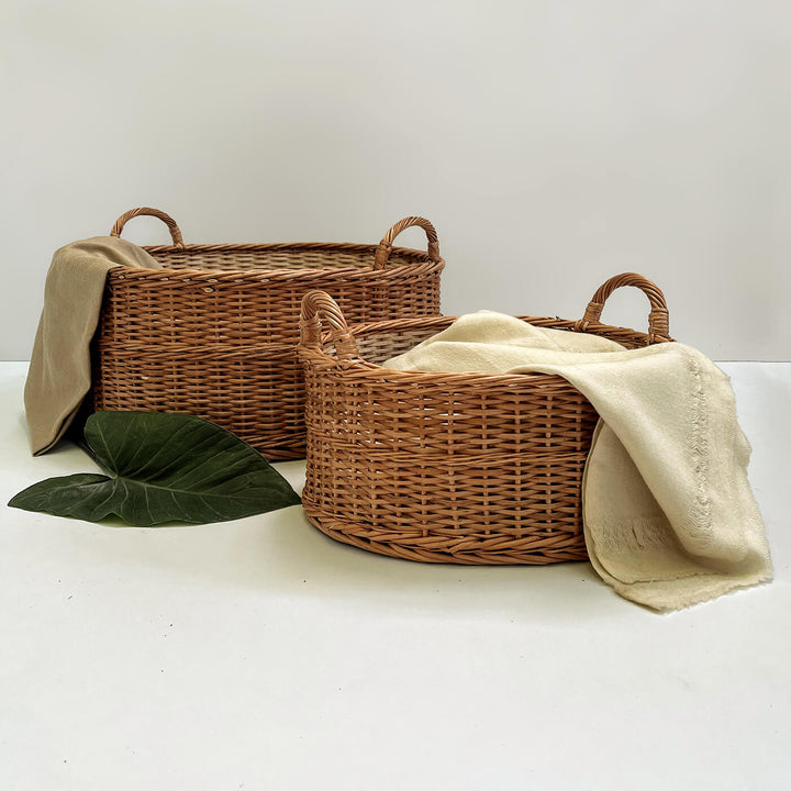 Handwoven Wicker Peony Basket