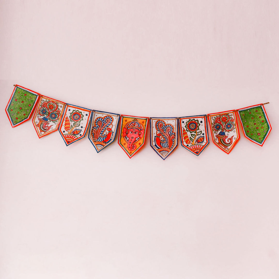 37 In | Hand-painted Shubh Ganesha Long Toran Puppet Hanging