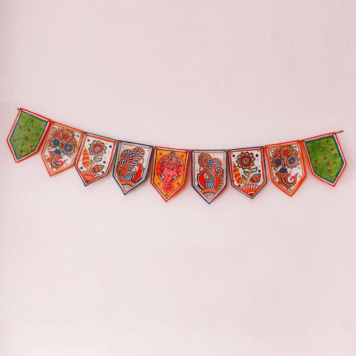 37 In | Hand-painted Shubh Ganesha Long Toran Puppet Hanging