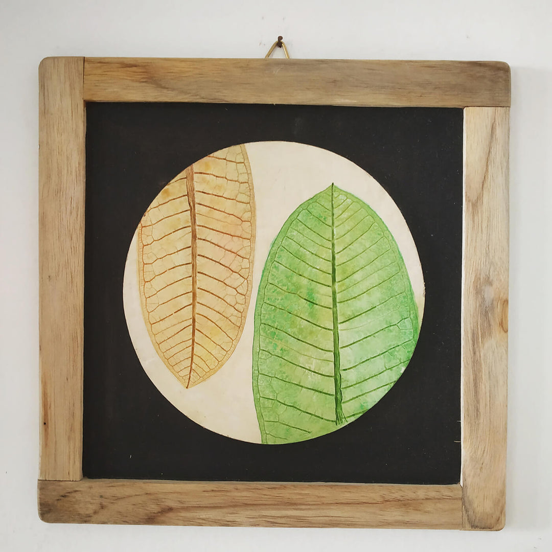 Leaf Imprint Wall Decor - Autumn Orange & Fresh Green
