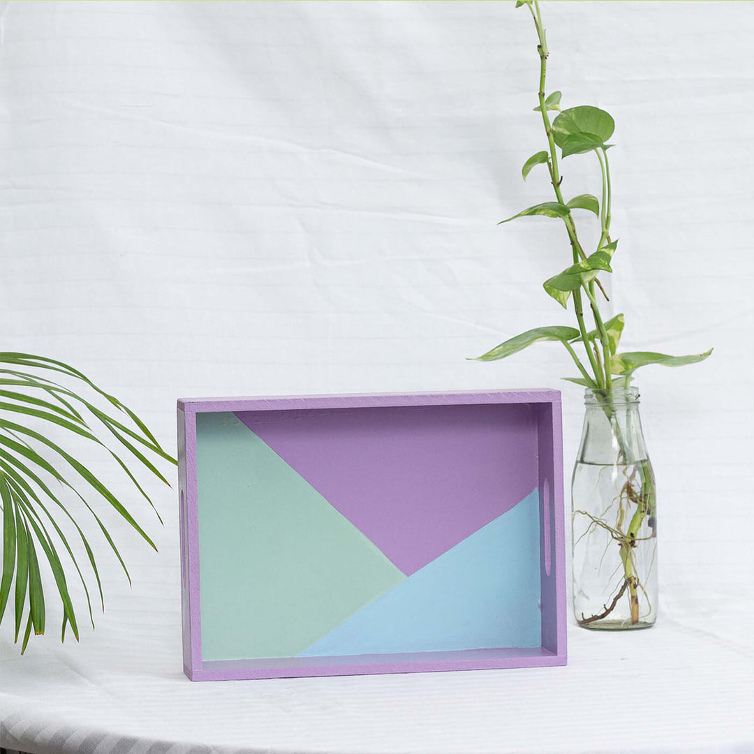 Handpainted Kshitija Pastel Trays - Set of 2