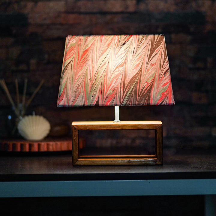 Marbled Fabric Rectangle Empire Lamp