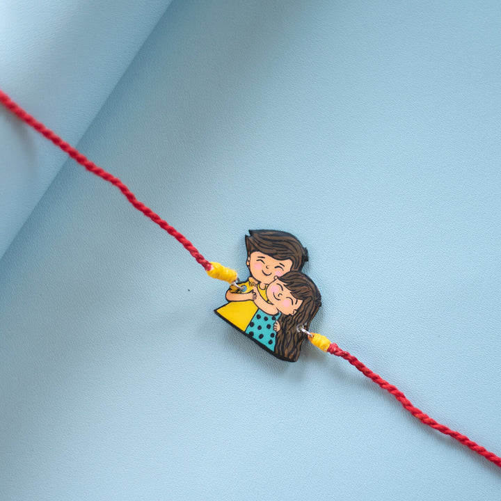 Sibling Illustration Rakhi Type 4 - Close-up of Rakhi Charm