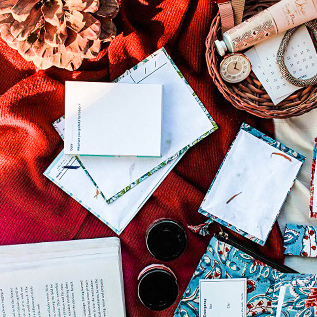 Eco-friendly Handmade Blue Chevron Gratitude Hamper