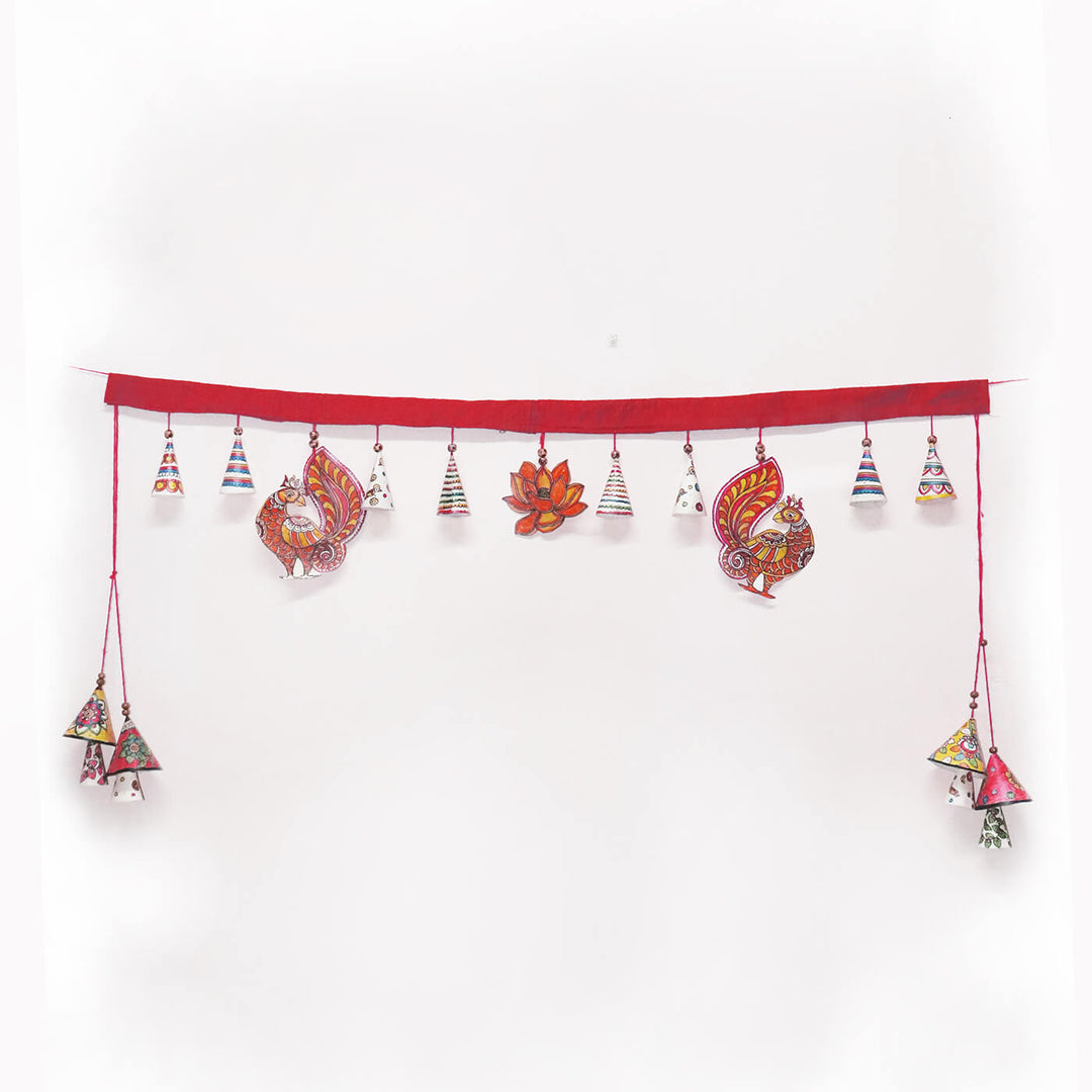 37 In | Hand-painted Hamsa Long Toran Puppet Hanging