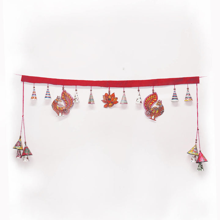 37 In | Hand-painted Hamsa Long Toran Puppet Hanging
