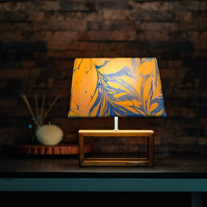 Marbled Fabric Rectangle Empire Lamp