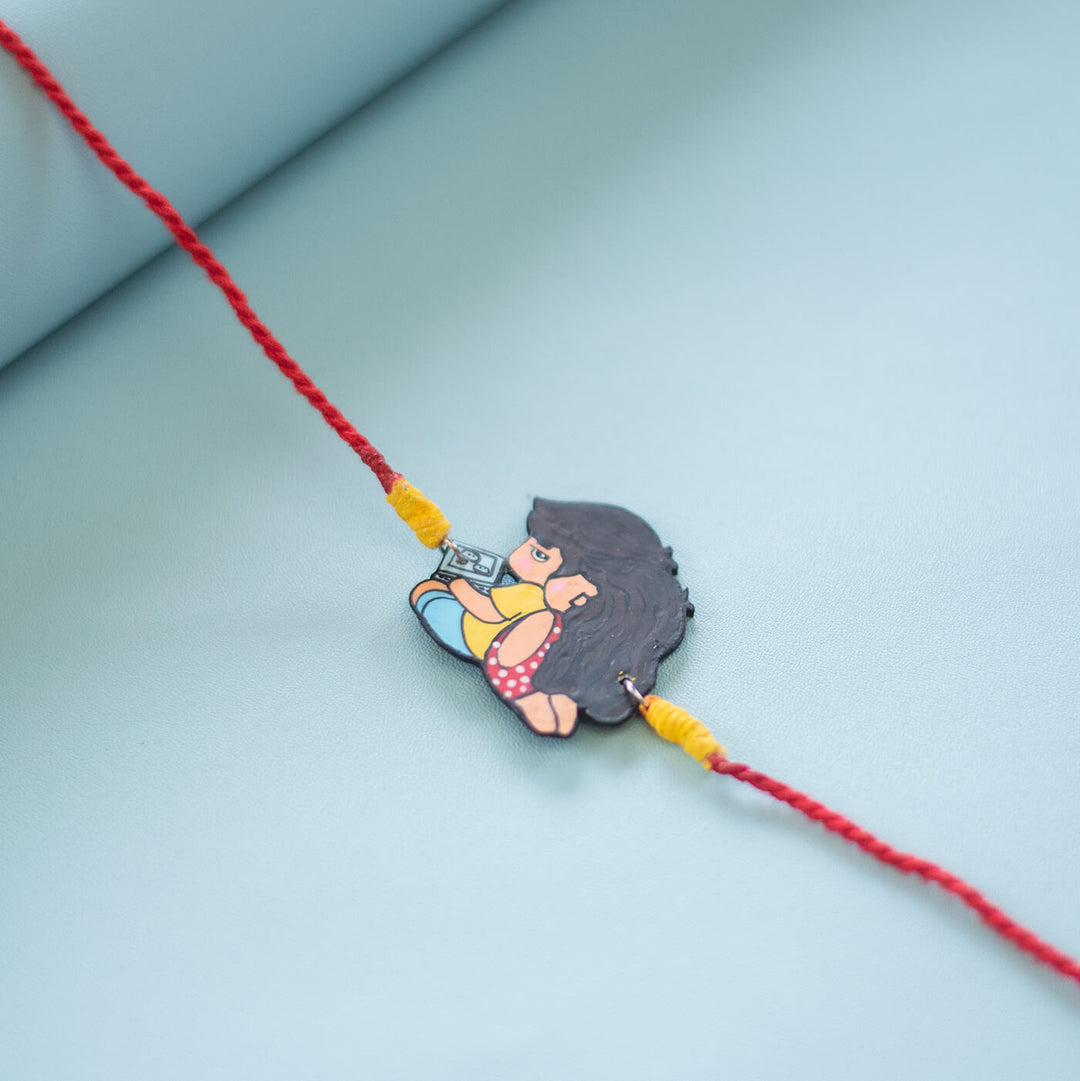 Sibling Illustration Rakhi Type 2 - Close-up of boy Rakhi charm