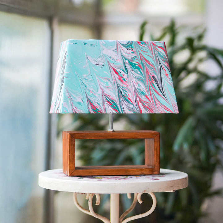 Marbled Fabric Rectangle Empire Lamp