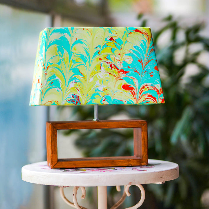 Marbled Fabric Rectangle Empire Lamp